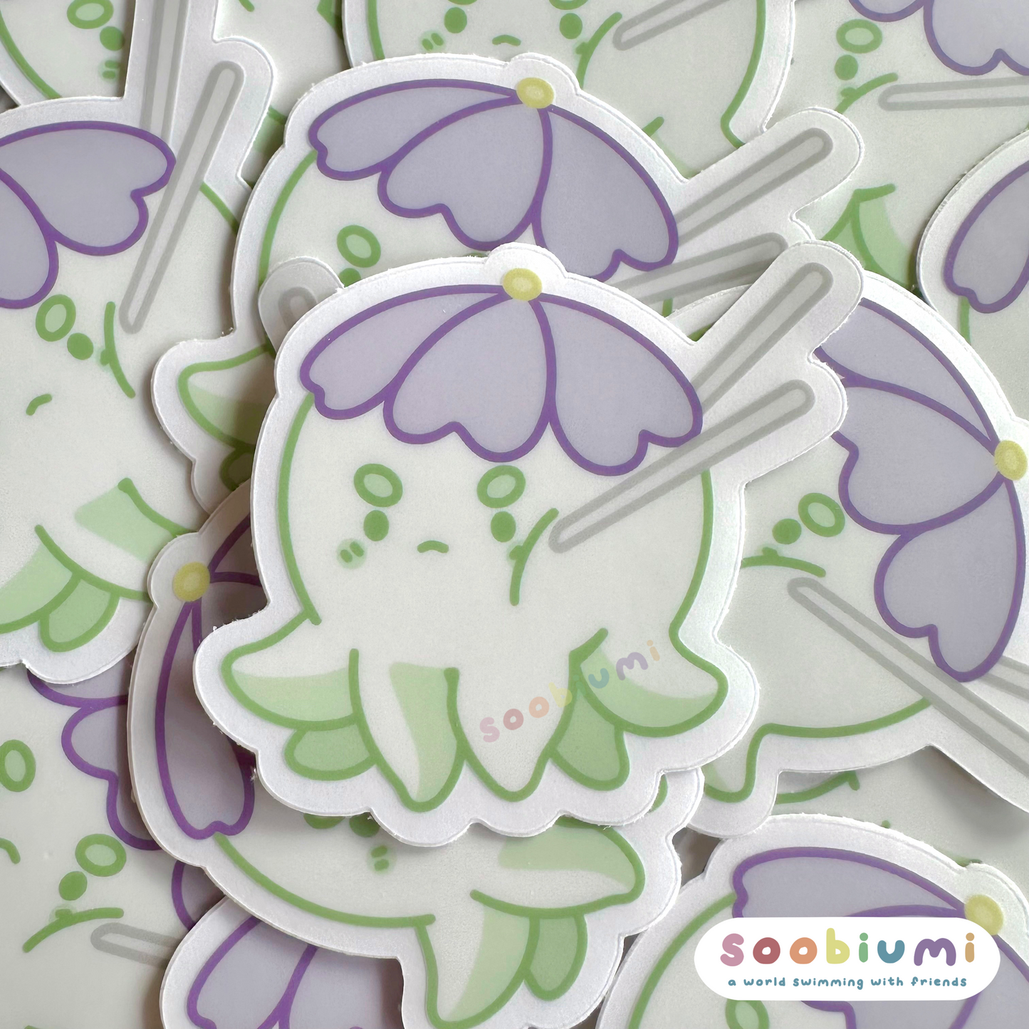 Japanese Food Oochi the Octopus Transparent Stickers - Takoyaki, Sushi, Wagashi and Omurice