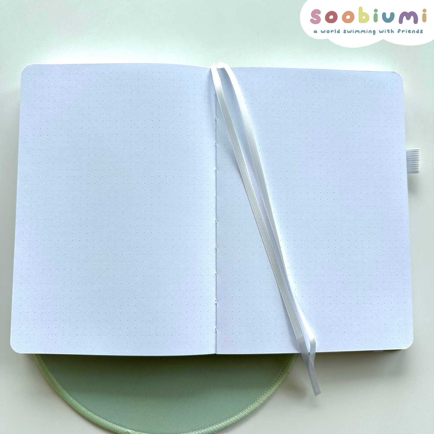 Bobo the Frog with a Volleyball Dotted Journal