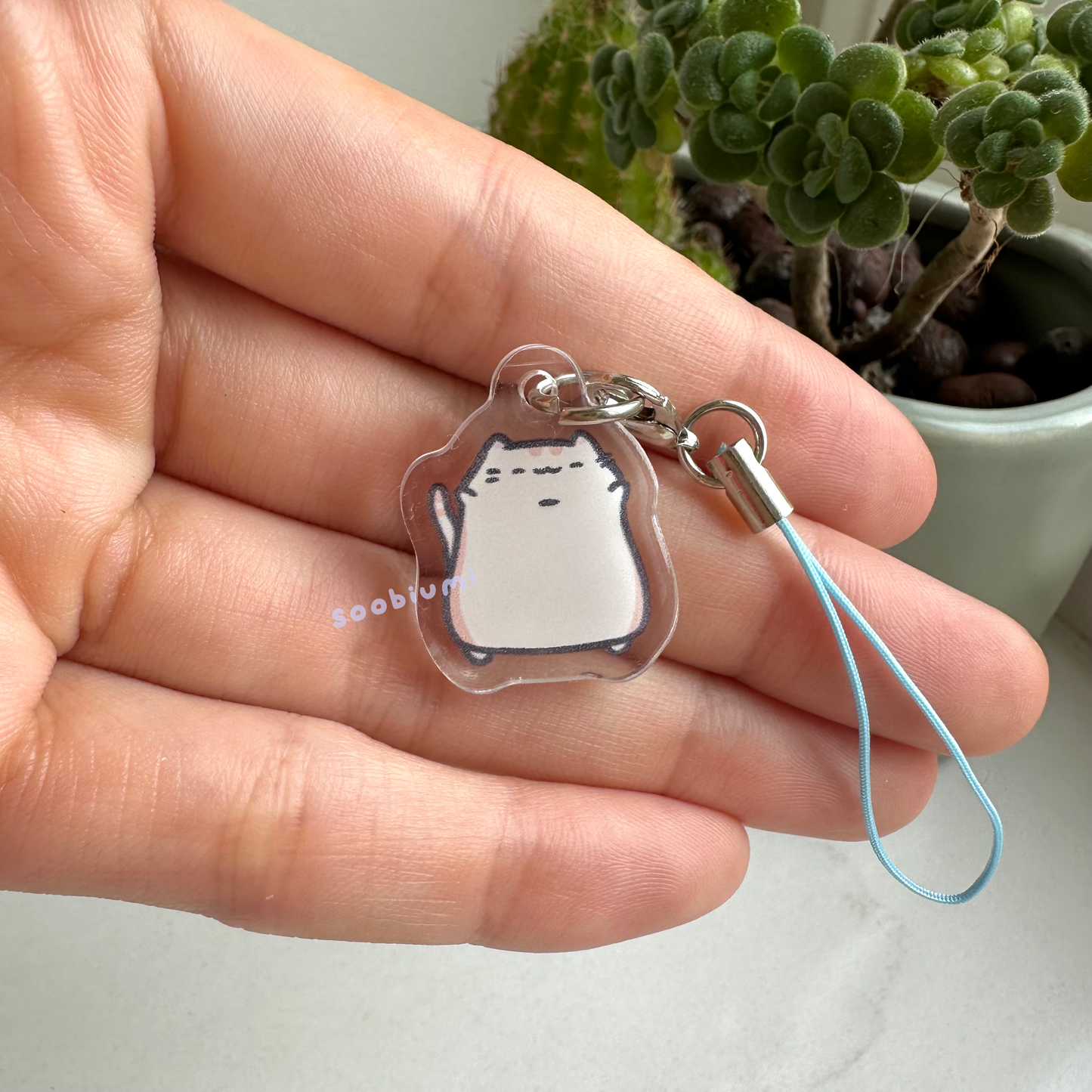 Katsu the Cat "Hug Me Please" Phone Charm